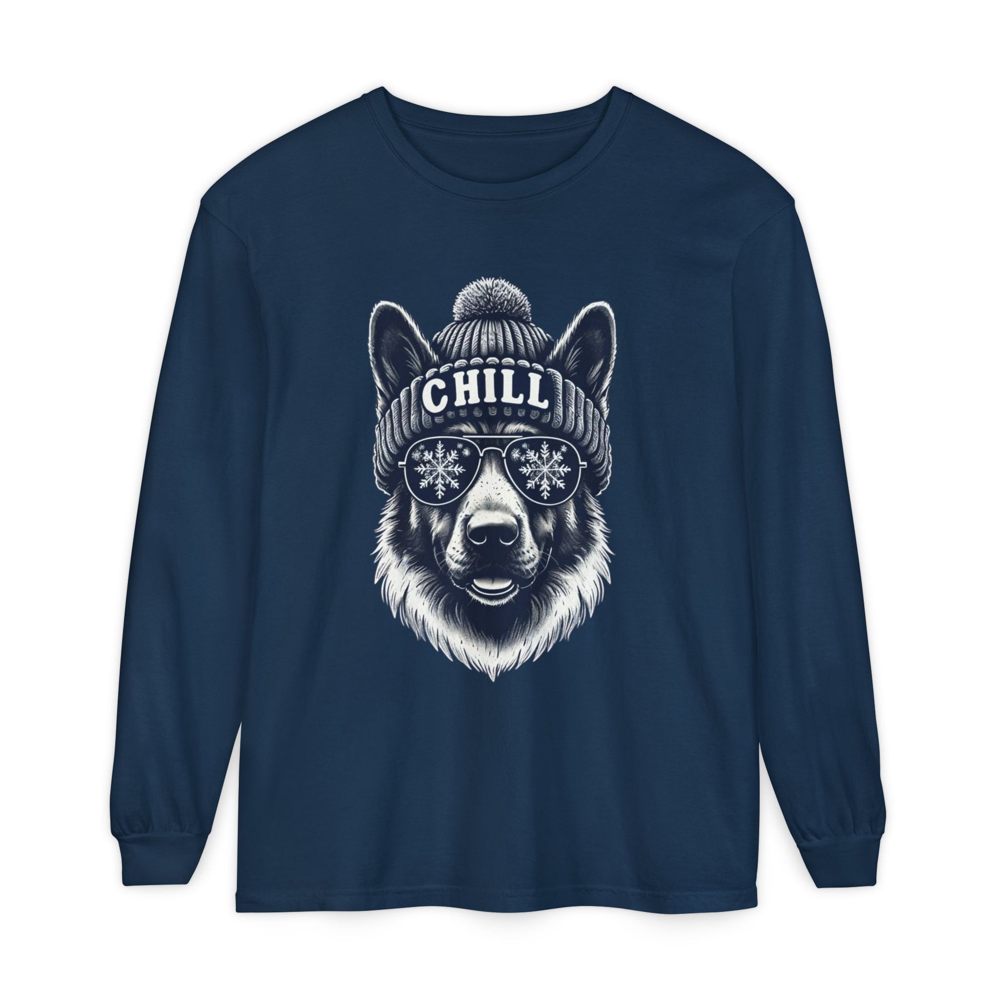 Chill German Shepherd Comfort Colors Long Sleeve T-Shirt