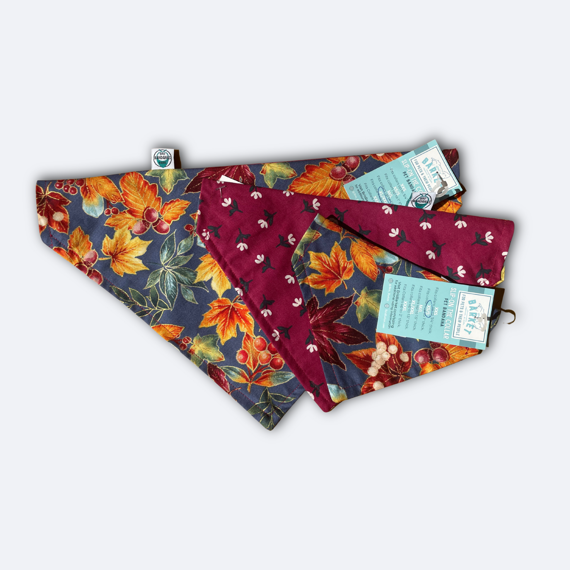 Blue with Autumn Leaves Bandana