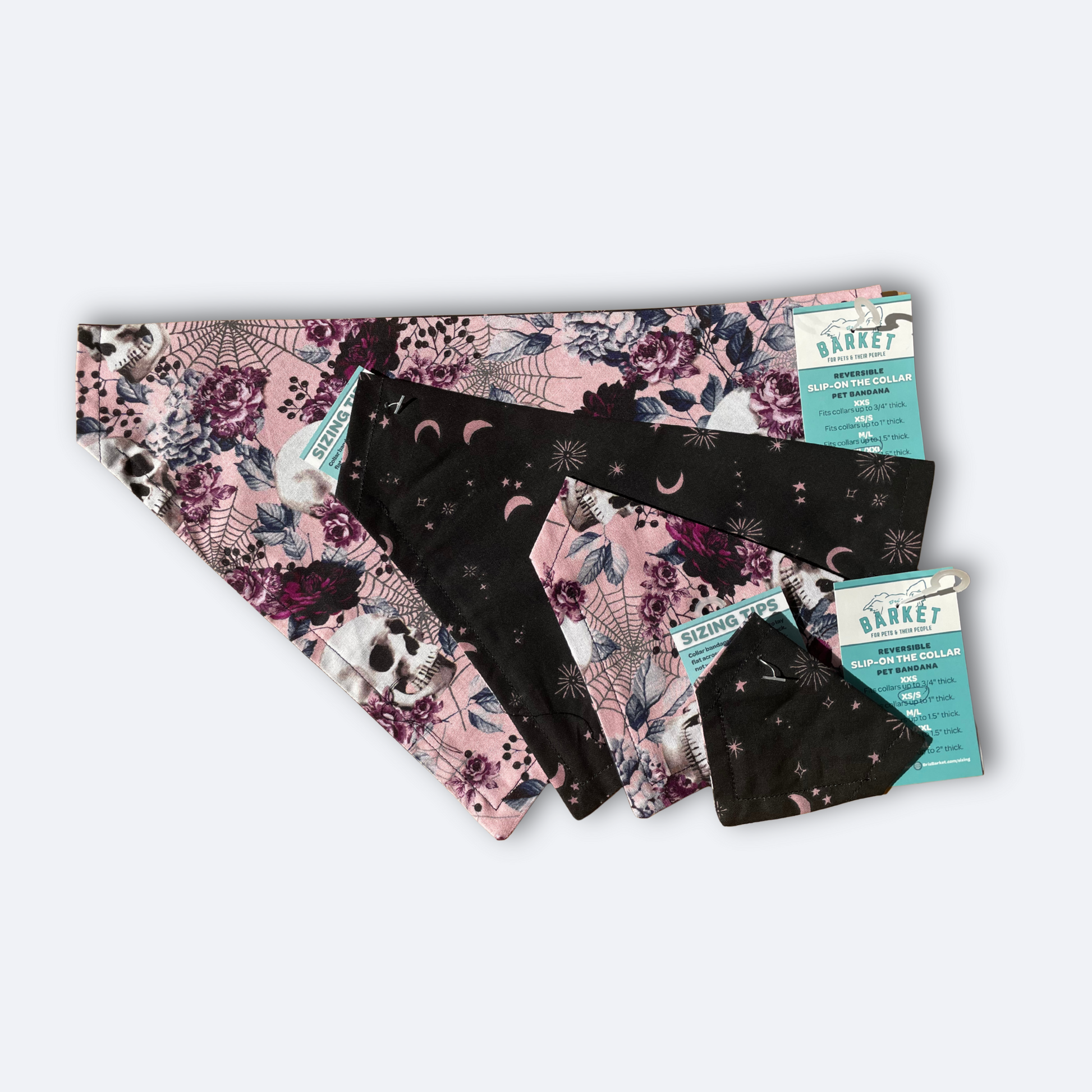 Floral Skulls & Pink Moons Bandana