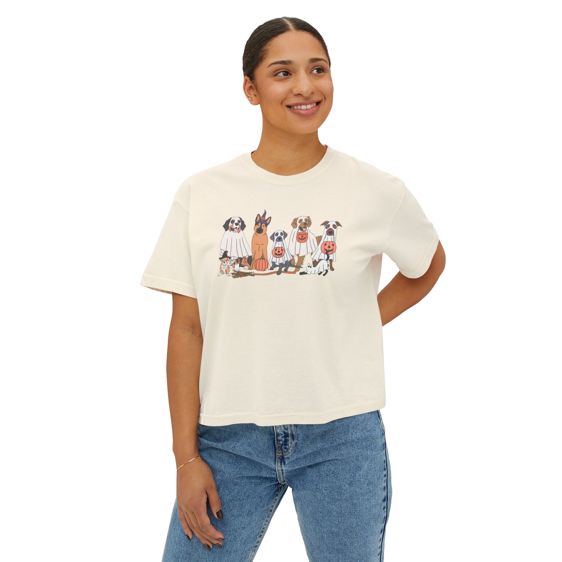 Halloween Pets Comfort Colors Women's Boxy Tee