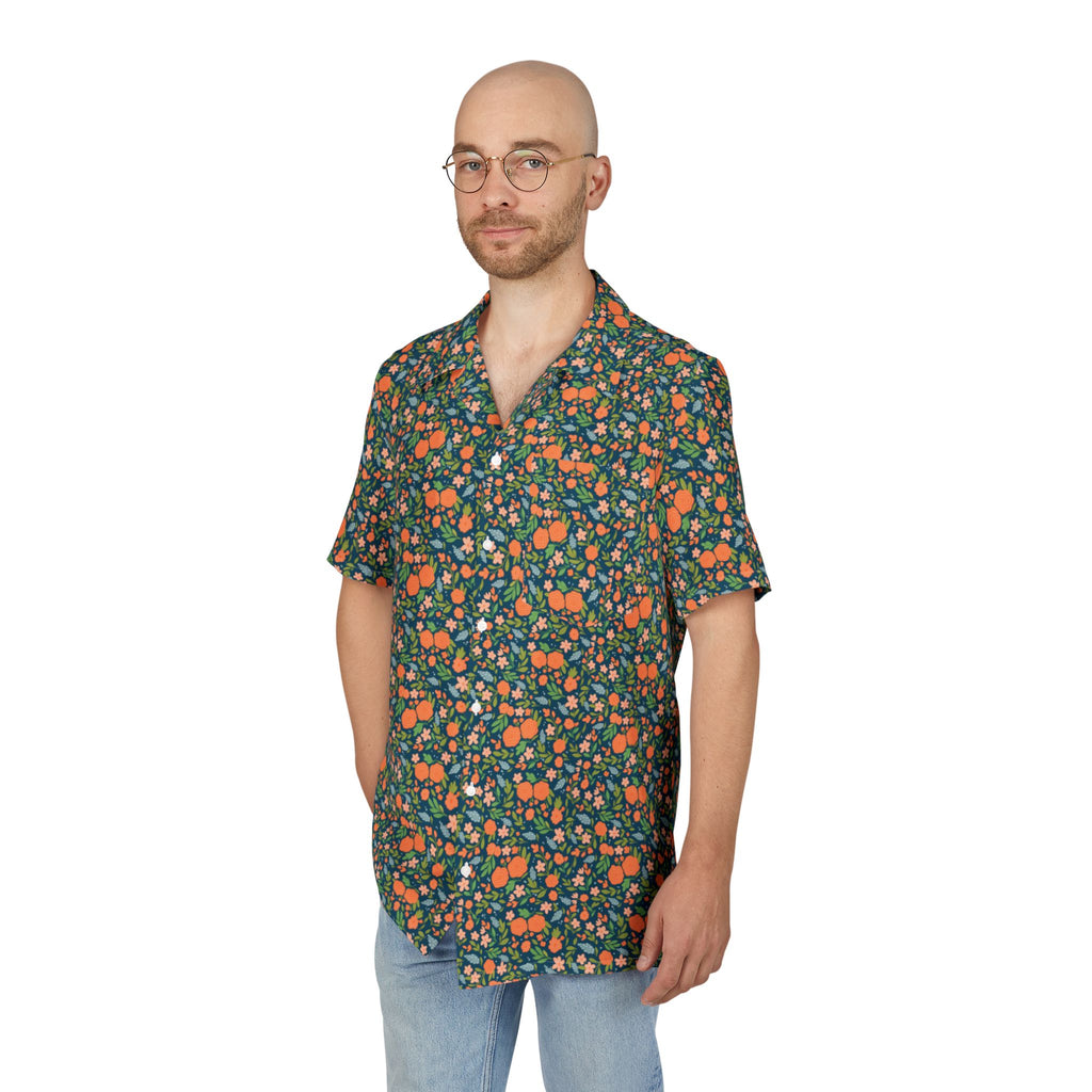 Vibrant Floral Unisex Hawaiian Button-Down Shirt, Summer Vacation Shirt, Beachwear, Casual Party Top, AOP Floral Print Shirt
