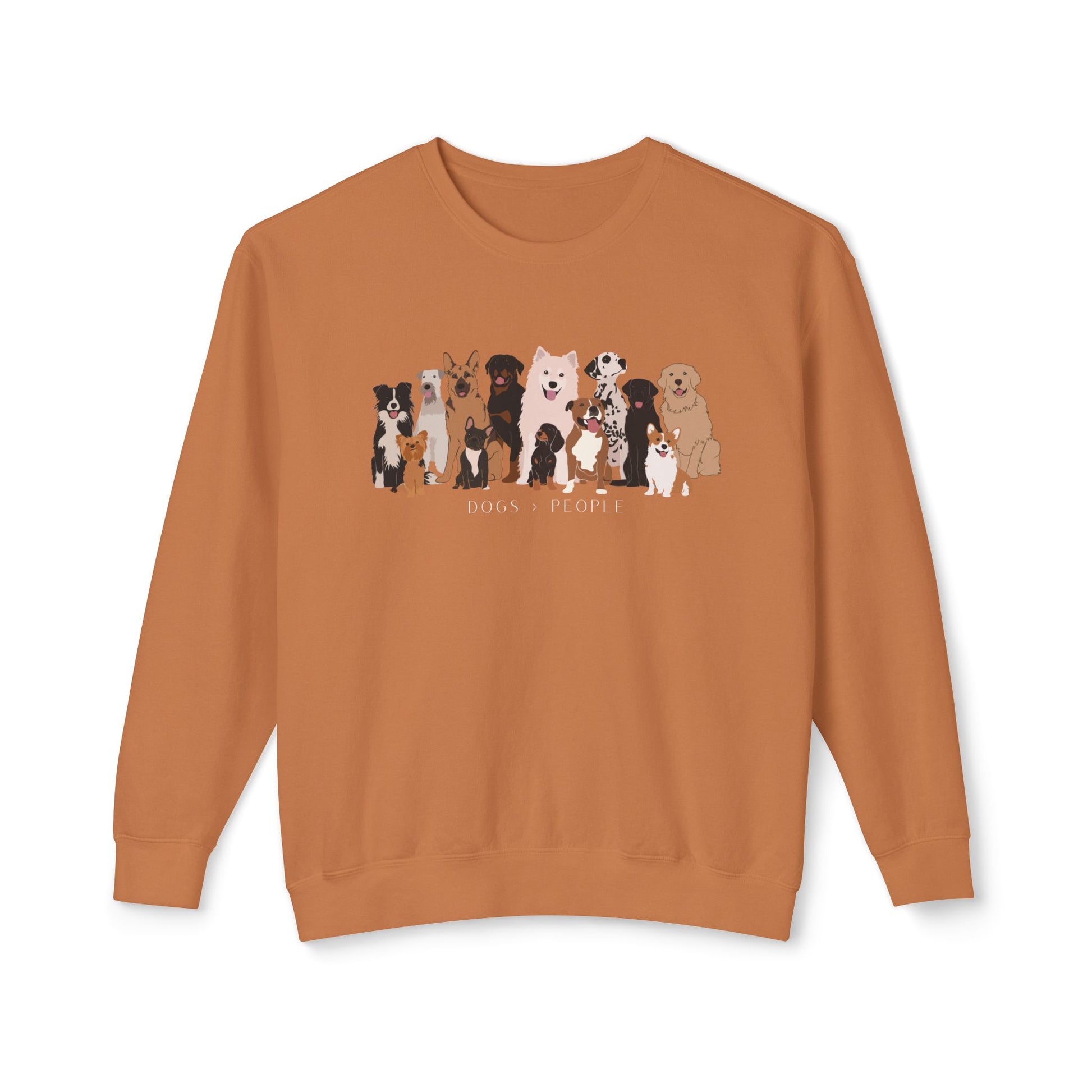Dogs > People Unisex Lightweight Crewneck Sweatshirt