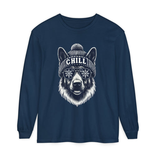 Chill German Shepherd Comfort Colors Long Sleeve T-Shirt