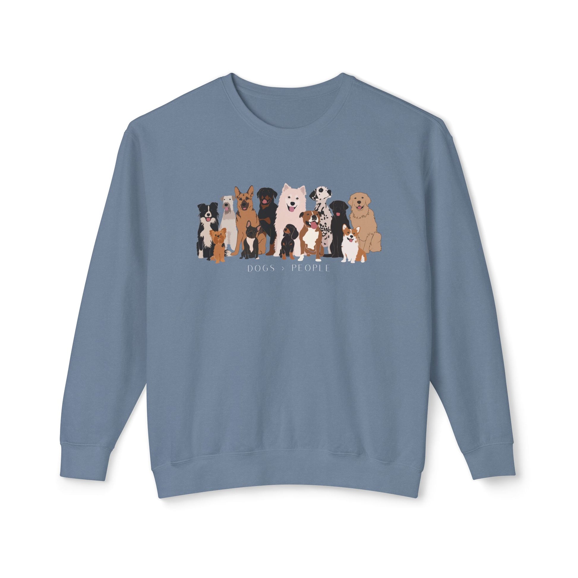 Dogs > People Unisex Lightweight Crewneck Sweatshirt