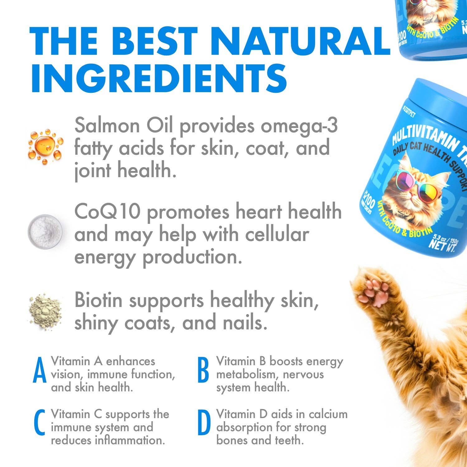 Multivitamin cat treats for daily health support