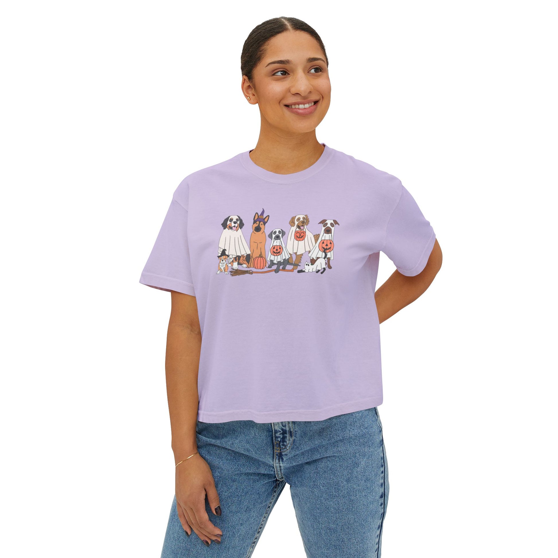 Halloween Pets Comfort Colors Women's Boxy Tee