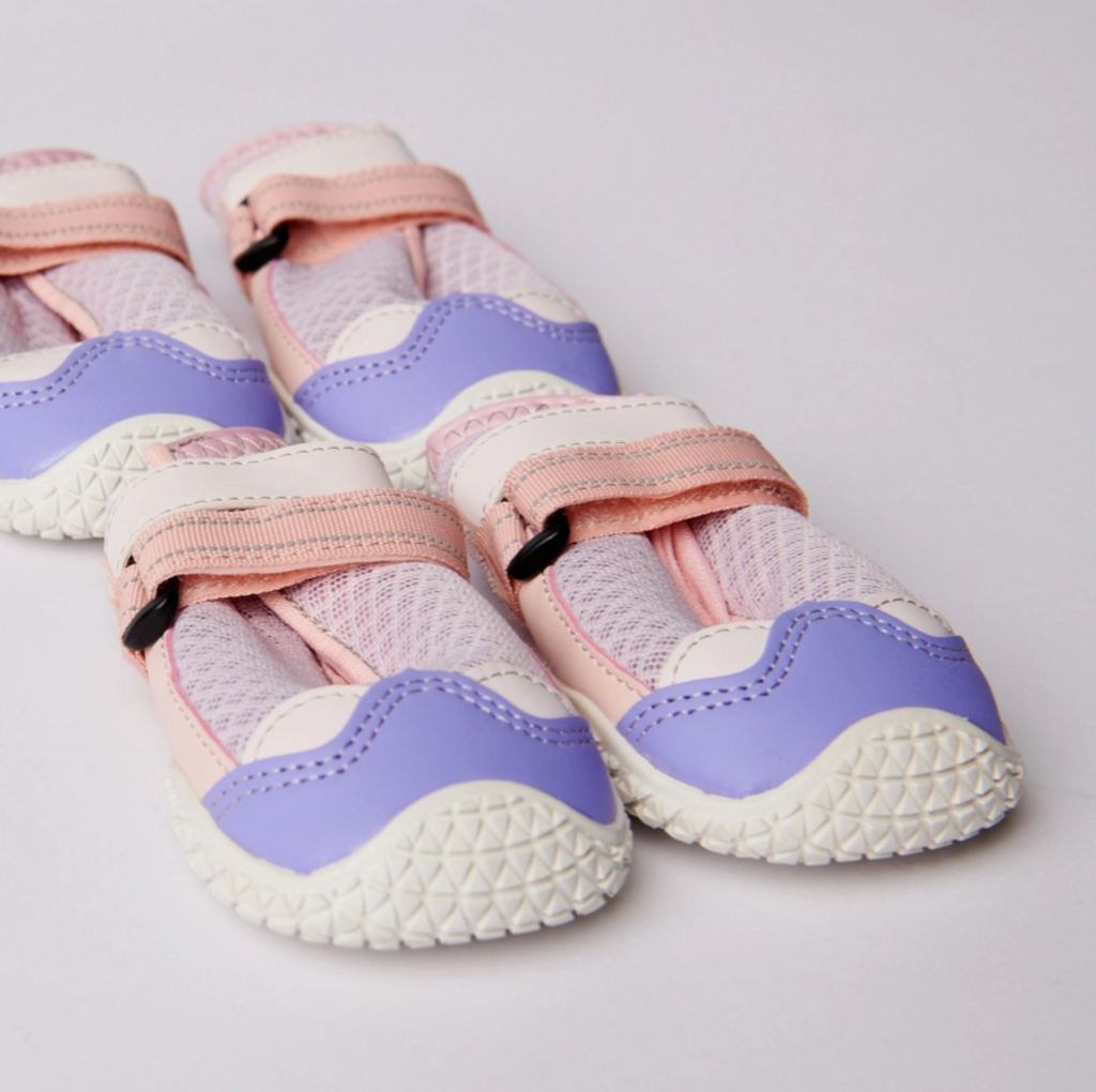 Pink & Purple Hot Pavement Pawtector Dog Shoes