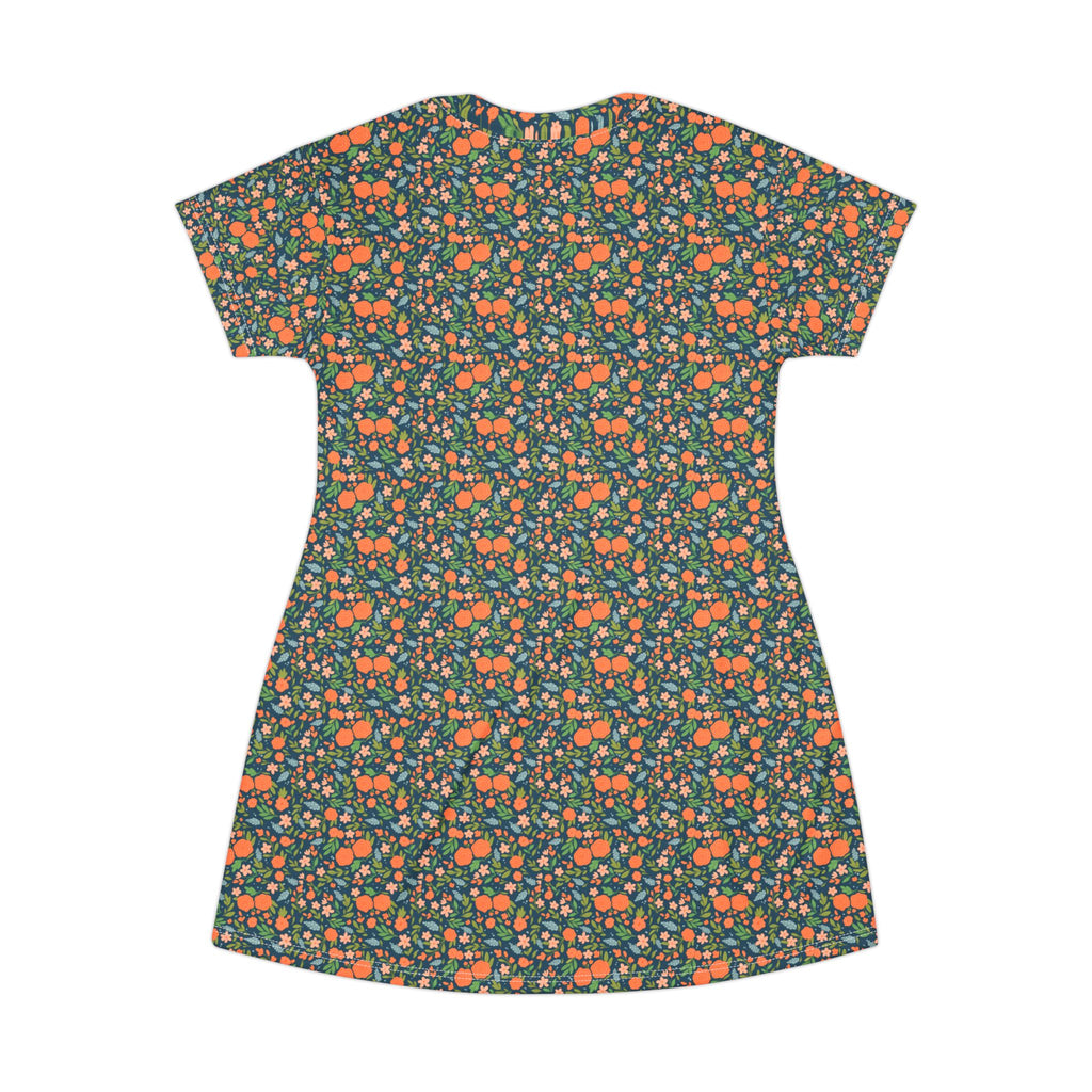 Vibrant Floral T-Shirt Dress, Casual Summer Dress, Relaxed Fit, Everyday Wear, Festival Outfit, Gift for Her