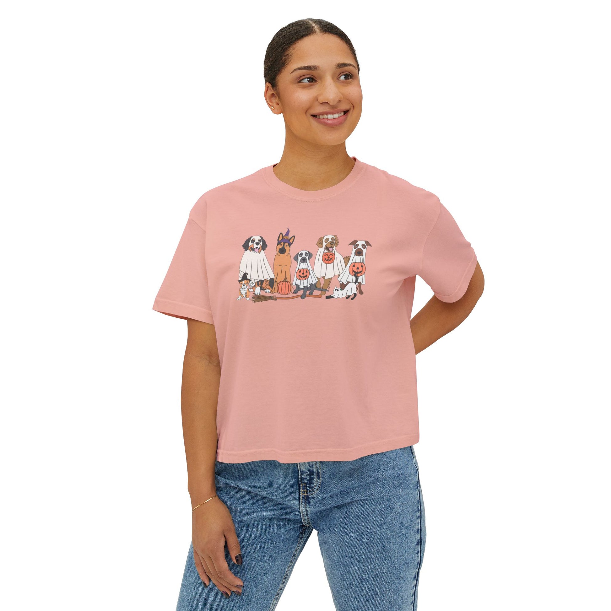 Halloween Pets Comfort Colors Women's Boxy Tee