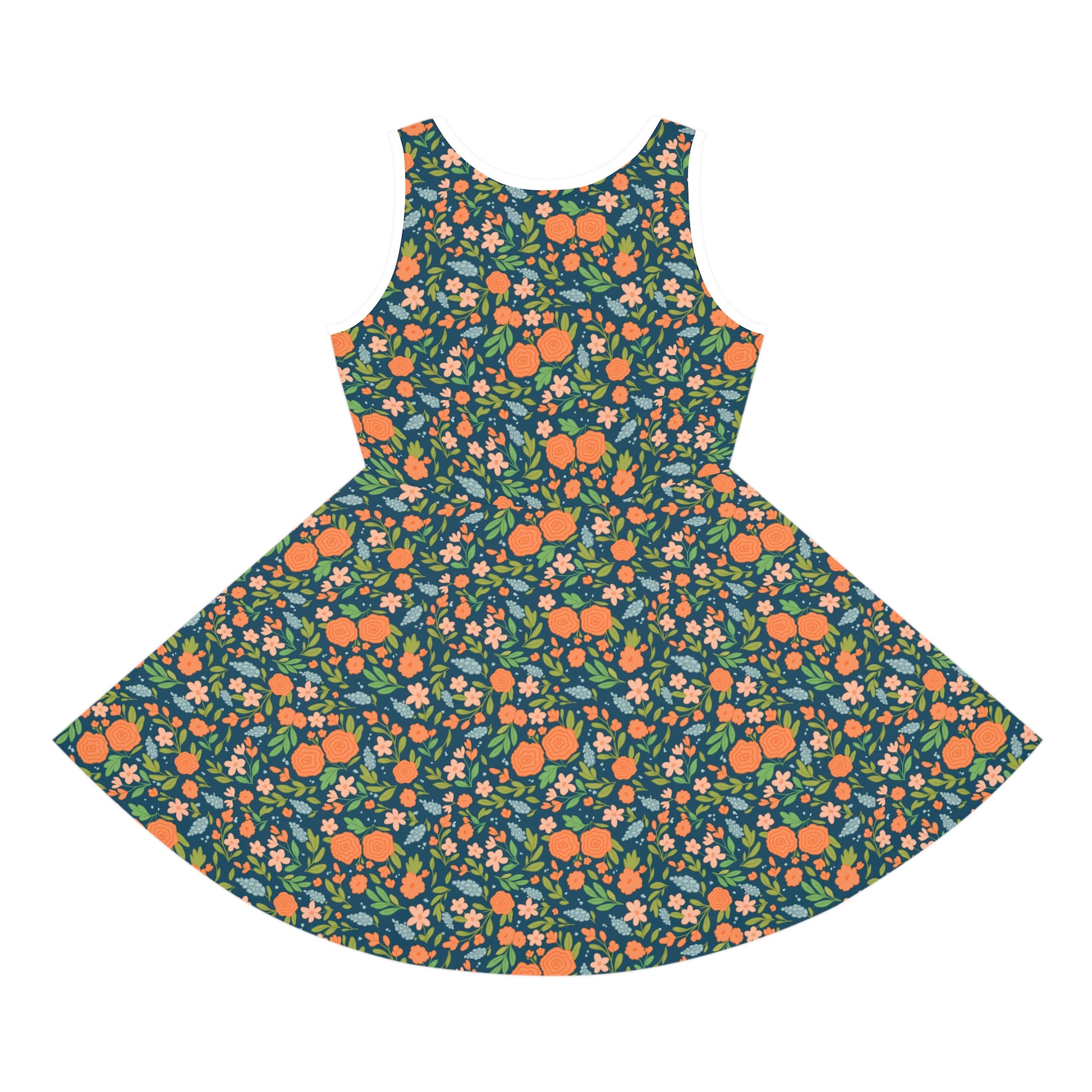 Girls' Vibrant Floral Sundress — Sleeveless Twirl Dress