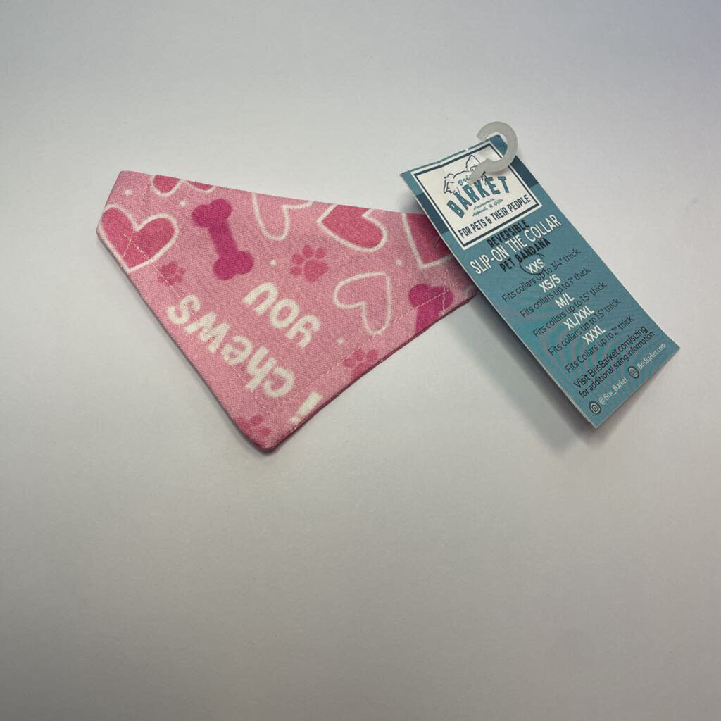I Chews You Pink Reversible Collar Bandana