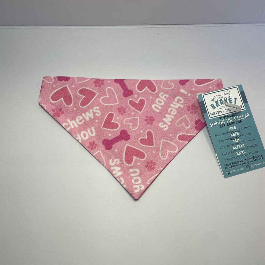 I Chews You Pink Reversible Collar Bandana