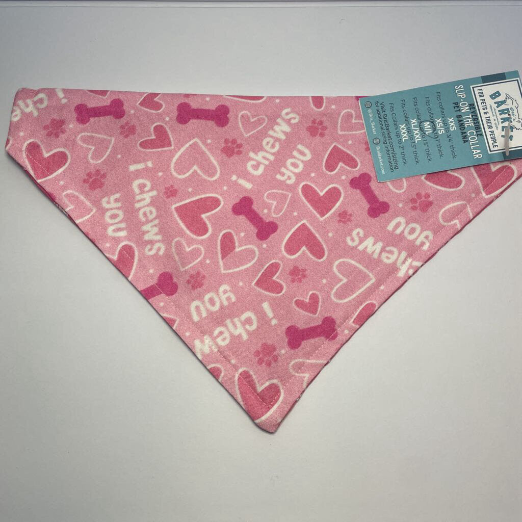 I Chews You Pink Reversible Collar Bandana