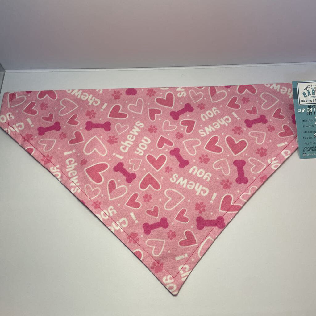 I Chews You Pink Reversible Collar Bandana