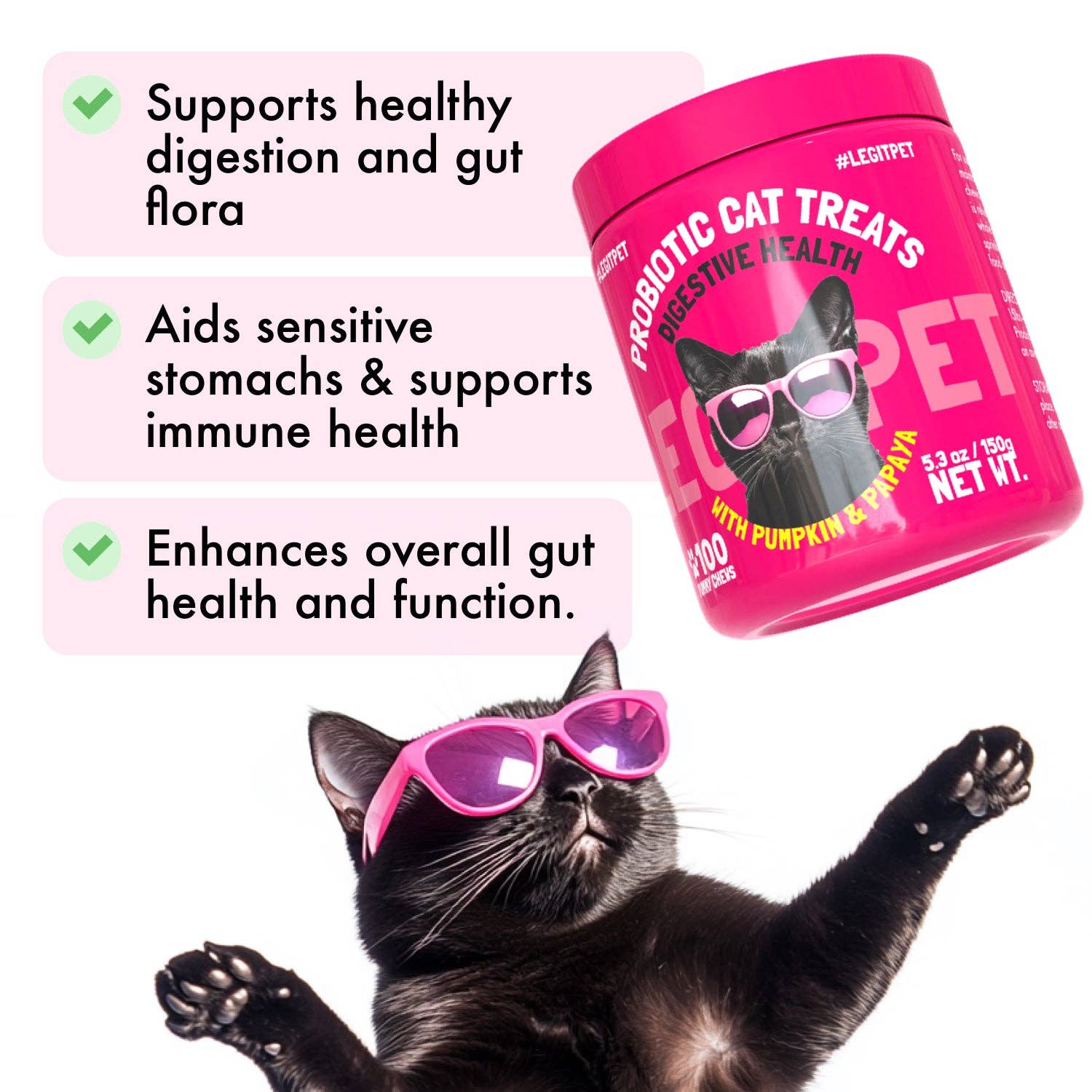 Probiotic Cat Treats Digestive Support with Pumpkin & Papaya