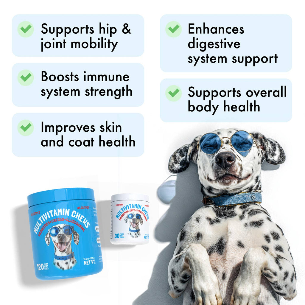Multivitamin Chews w/Glucosamine Chondroitin, Probiotics Digestive Enzymes and Omegas